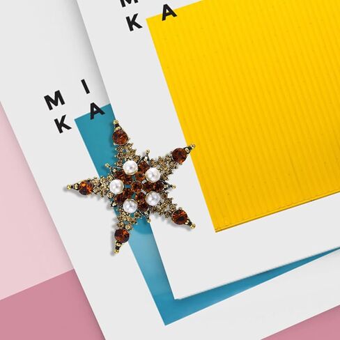 Crystal Flower Brooch Pins for Women Elegant Enamel Rhinestone Floral Brooches Pin Fashion Jewelry for Party Dance Wedding Banquet Brooch for Women Gift in Saudi Arabia