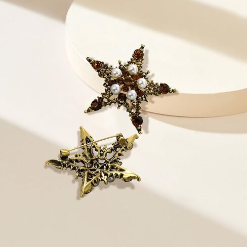 Crystal Flower Brooch Pins for Women Elegant Enamel Rhinestone Floral Brooches Pin Fashion Jewelry for Party Dance Wedding Banquet Brooch for Women Gift in Saudi Arabia