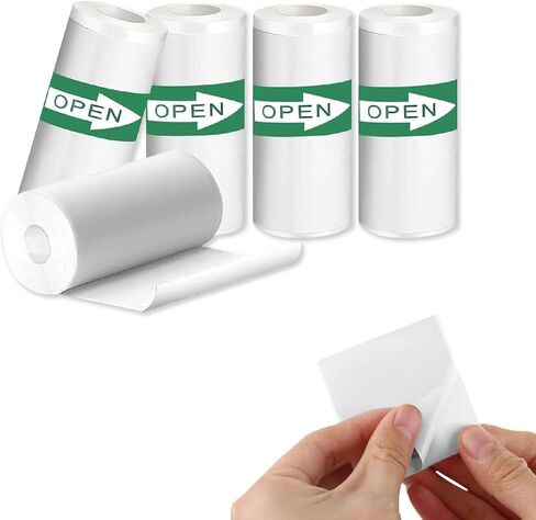 15 Rolls Self-Adhesive Thermal Paper for Mini Portable Printers, 57x25mm, Thermal Sticker Paper Compatible with T02/M02/M02S/M02 Pro, White Glossy Labels for Photo & Note Printing in Kuwait