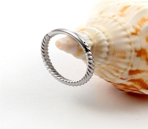 4Pairs 16G Twisted Hoop Nose Rings Septum Rings Cartilage Earrings Stainless Steel Helix Conch Daith Earrings 6mm-12mm Body Piercing Jewelry for Women Men in Saudi Arabia