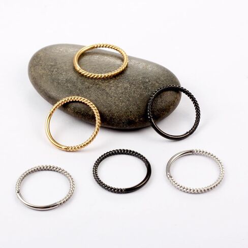 4Pairs 16G Twisted Hoop Nose Rings Septum Rings Cartilage Earrings Stainless Steel Helix Conch Daith Earrings 6mm-12mm Body Piercing Jewelry for Women Men in Saudi Arabia