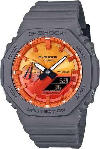 Casio G-Shock Flames of Color Ray Resin Orange Dial Octagonal Watch Ga2100fl-8a in Saudi Arabia