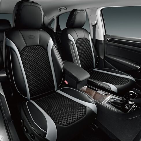 Skechers MAX Cushioning Car Seat Covers,Memory Foam Leather Seat Covers, Air Cooled Car Seat Cover Full Set,Car Seat Cushion Airbag Universal Fit for Most Cars,Vans,Trucks,SUV,Black in Saudi Arabia