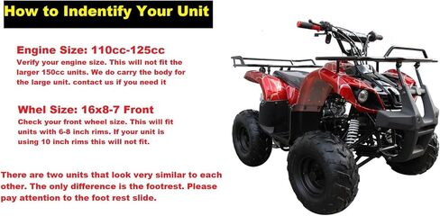 Redcap ATV Body Plastic Fender Kit لـ 110cc 125cc taotao tforce 135d 125d Peace Ata Coolster 3050d 3125r 3125xr8u 3125xr8 Kodiak-Hd Styl in Saudi Arabia