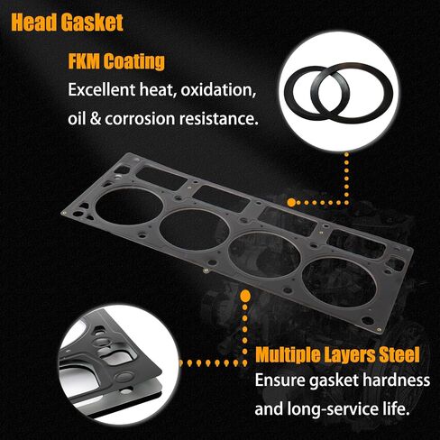 HS26192PT-5 Cylinder Head Gasket مجموعة مناسبة لشيفروليه/تشيفي سيلفرادو 2500HD Express Tahoe Cadillac Escalade ESV Ext GMC Savana Sierra Yukon XL Hummer H2 6.2L 6.0L 125892227 in Saudi Arabia