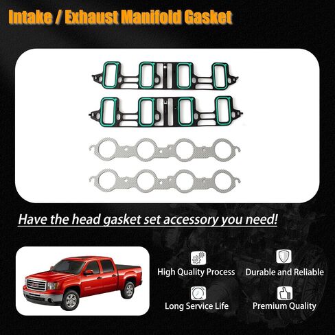 HS26192PT-5 Cylinder Head Gasket مجموعة مناسبة لشيفروليه/تشيفي سيلفرادو 2500HD Express Tahoe Cadillac Escalade ESV Ext GMC Savana Sierra Yukon XL Hummer H2 6.2L 6.0L 125892227 in Saudi Arabia