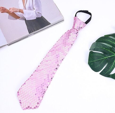 Muloo ساطع الترتر TIE TIE GLITTER PAILLETTE قابلة للتعديل سستة العنق على الرقبة مسبقة التآكل إكسسوارات الأزياء ، تقريبا. 36x8cm/14.17x3.15in ، البرتقال in Kuwait