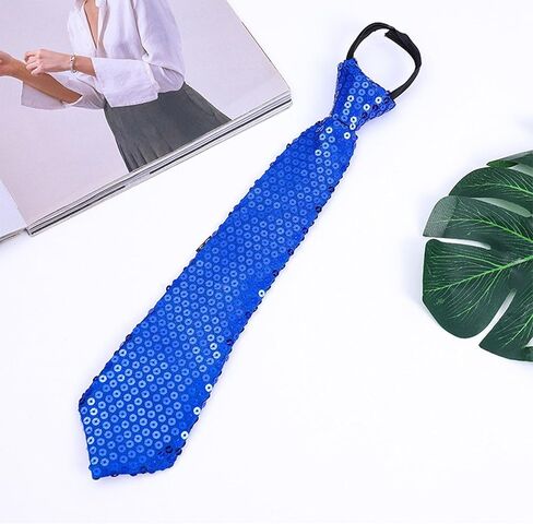 Muloo ساطع الترتر TIE TIE GLITTER PAILLETTE قابلة للتعديل سستة العنق على الرقبة مسبقة التآكل إكسسوارات الأزياء ، تقريبا. 36x8cm/14.17x3.15in ، البرتقال in Kuwait