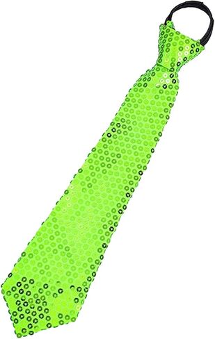 Muloo ساطع الترتر TIE TIE GLITTER PAILLETTE قابلة للتعديل سستة العنق على الرقبة مسبقة التآكل إكسسوارات الأزياء ، تقريبا. 36x8cm/14.17x3.15in ، البرتقال in Kuwait