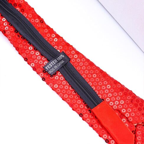 Muloo ساطع الترتر TIE TIE GLITTER PAILLETTE قابلة للتعديل سستة العنق على الرقبة مسبقة التآكل إكسسوارات الأزياء ، تقريبا. 36x8cm/14.17x3.15in ، البرتقال in Kuwait