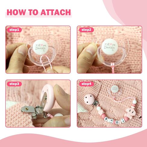 SCOM 3 Pcs Reborn Baby Doll Accessories Set - Magnetic Pacifiers & Baby Bottles with Silicone Pacifier Clips for Reborn Dolls Boys & Girls for Doll Lovers in Kuwait