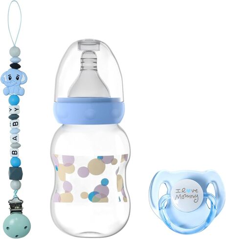 SCOM 3 Pcs Reborn Baby Doll Accessories Set - Magnetic Pacifiers & Baby Bottles with Silicone Pacifier Clips for Reborn Dolls Boys & Girls for Doll Lovers in Kuwait