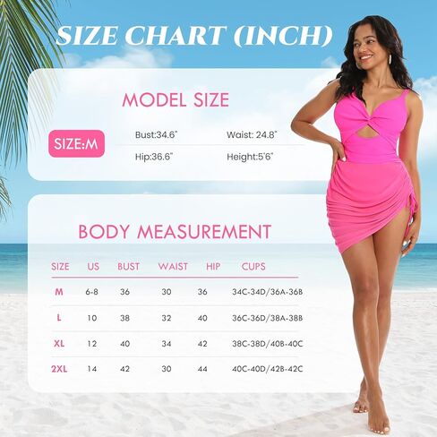 Women's One Piece Swimsuit Tummy Control Swim Dress V Neck Cutout Bathing Suits Wrap Drawstring Sarong Swimwear in Kuwait