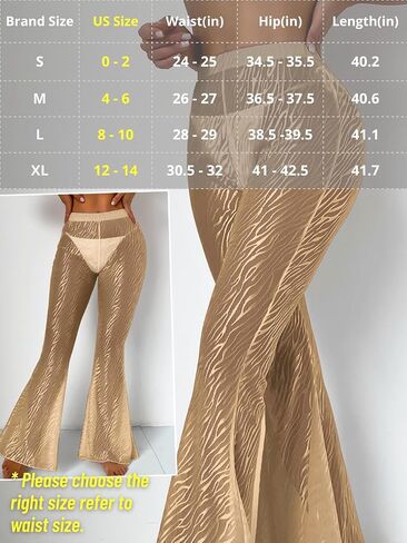 Women Sexy Mesh Flare Pants, Sheer See Through Bell Bottom Leggings, Beach Bathing Suit Cover Up Festival Rave Outfit in Saudi Arabia