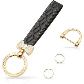 Car Keychain for Women Wristlet, Cute Leather Keychain with 360 Degree Rotatable, Anti-lost D-Ring Design in Saudi Arabia