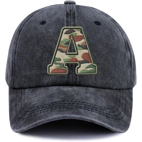 Initial Letter A-Z Hats for Men Women, Adjustable Print Cotton Baseball Cap in Kuwait