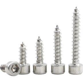 10-55pcs Hex Socket Tapping Screws M2 M2.6 M3 M3.5 M4 M5 M6 Stainless Steel Hexagon Socket Self Tapping Screw for Speakers (12mm, M4 30pcs) in Saudi Arabia