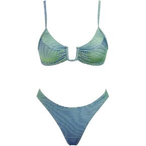 فولافا المثلث النسائي البيكيني مجموعة سلك u سلك ادفع صخب الصلبة من قطعتين السباحة بدلة السباحة in Kuwait