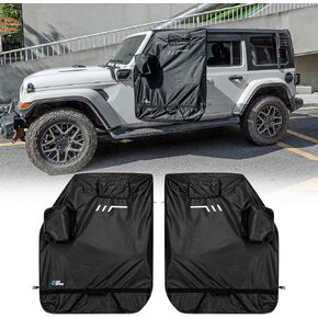 JOYTUTUS Hard Door Storage Bags Compatible with Wrangler CJ YJ TJ JK JL 2-Door 1976-2025, Hard Door Protector for Gladiator JT 2020-2025, Doors Cover with Mirror Storage Bag in Saudi Arabia