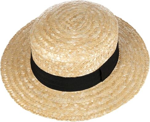 Lipodo Boater Straw Hat Women/Men Nature 7 3/8 in Saudi Arabia
