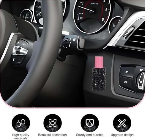 حامل Chapstick للسيارة ، حامل CAR CAR CAR ، حامل بلسم الشفاه بلينغ راينستون ، إكسسوارات للسيارات للنساء ، مناسبة لمعظم المركبات (الوردي) in Saudi Arabia