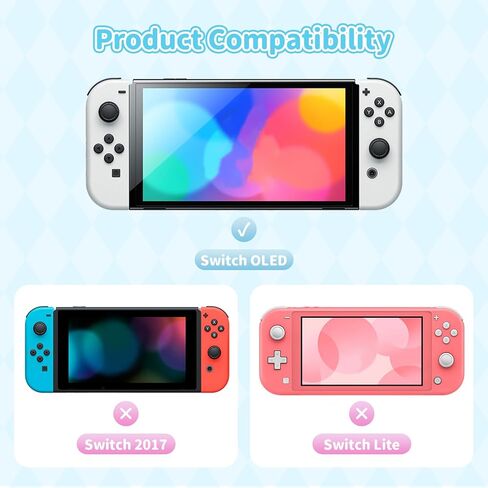 Switch Protective Case for Switch OLED,Kawaii Cartoon Protective Shell,Hard PC Slim Cover Case Compatible with Nintendo Switch OLED Console and Joy Con in Kuwait