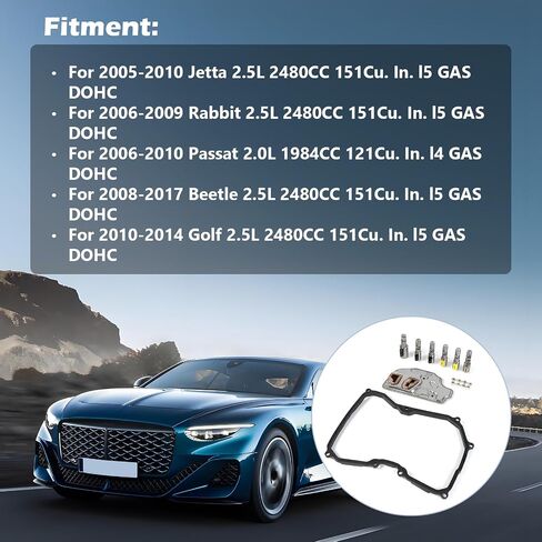 09G TF60SN TRANSMISSION TRANSMISSE KIT FITS for 2005-2010 Jetta 2.5L ، 2008-2017 Beetle 2.5L ، 2010-2014 Golf 2.5L ، 2006-2009 Rabbit 2.5L ، 2006-2010 Passat 2.0L TF60SN 09G Solenoid Parts Afterm. in Saudi Arabia