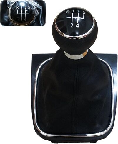 5 Speed Manual Car Gear Shift Knob with Leather Gear Shifter Boot for VW Volks-wagen Golf 6 VI MK6 Jetta 5 Golf 5 V MK5 (6 Speed) in Kuwait