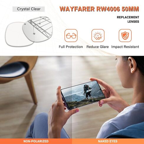 1.5MM Premium Replacement Lenses for Ray-Ban Meta Wayfarer RW4006 50mm/RW4012 50mm in Kuwait