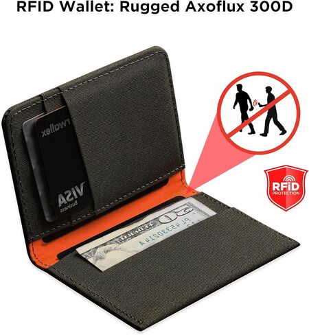 Alpaka Ark Bifold Wallet Green Axoflux 300D: RFID حماية من سرقة الهوية ، تصميم مضغوط يحمل 8-10 بطاقات ، فتحة نقدية مخصصة ، تصميم رأسي نحيف ، مثالي للاستخدام اليومي أو السفر in Saudi Arabia