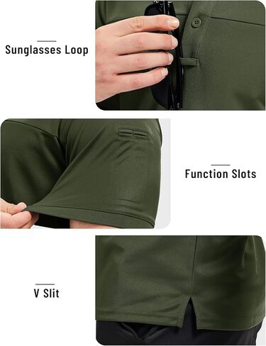TACVASEN Men's Short Sleeve Polo Shirts Tactical UPF 50+ Performance Collared Dry Fit Shirt Golf Moisture Wicking Polos in Saudi Arabia