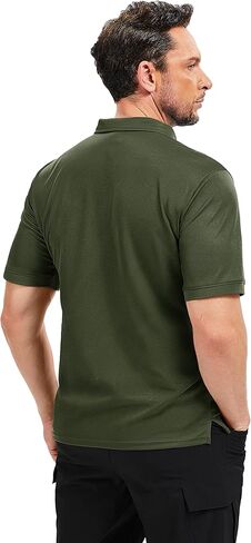TACVASEN Men's Short Sleeve Polo Shirts Tactical UPF 50+ Performance Collared Dry Fit Shirt Golf Moisture Wicking Polos in Saudi Arabia