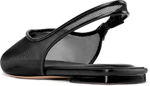 أحذية مسطحة باليه Mesh Mesh Mesh للنساء المنخفضة الكعب المدببة بمضخات إصبع القدم Slingback Flat Shole Dress in Kuwait