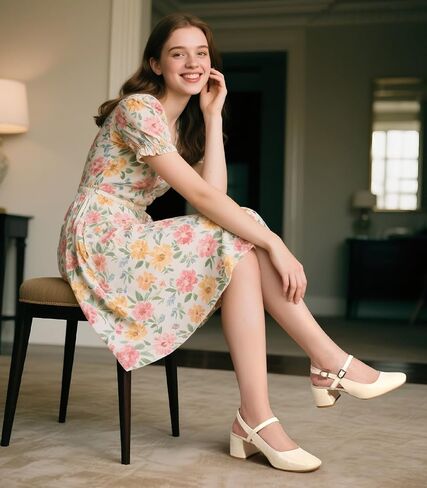 Ankis Mary Jane chunky Low Heels Dress Shoes for Women Slingback Square مغلق إصبع القدم مضخات حفل الزفاف in Saudi Arabia