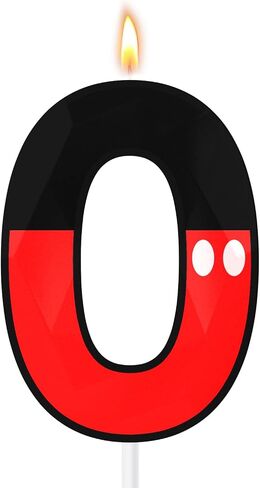 كبير الفأر كرتون 3D رقم 4 شموع عيد ميلاد ، 5 و 2.76 بوصة الكعكة أعلى للبنين الفتيات الأطفال ، زينة عيد ميلاد سوداء وحمراء للاحتفالات بالذكرى السنوية (رقم 4) in Saudi Arabia