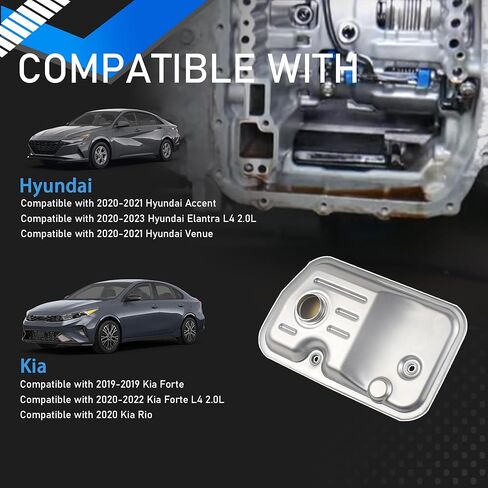 Automatic transmission Oil Filter with Gasket Kit Compatible With Hyundai Accent 2019-2023 Elantra L4 2.0L Venue Kia Forte L4 2.0L Kia Rio Replaces 0440450 48148-2H000 481482H000 in Saudi Arabia