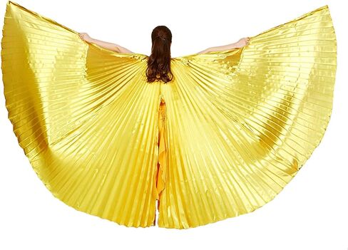 MUNAFIE Belly Dance Isis Wings with Sticks Halloween Carnival Performance Dance Costume Angel Wings(Open on The Back) in Kuwait
