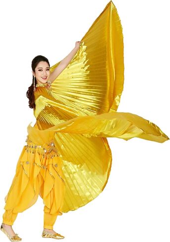 MUNAFIE Belly Dance Isis Wings with Sticks Halloween Carnival Performance Dance Costume Angel Wings(Open on The Back) in Kuwait