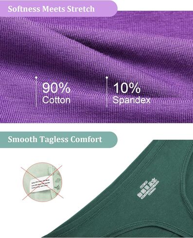 voenxe Women Cotton Thongs Underwear,Breathable Soft Panties,Ladies Workout Undies Comfortable,Athletic Tangas Stretch 5 Pack in Saudi Arabia