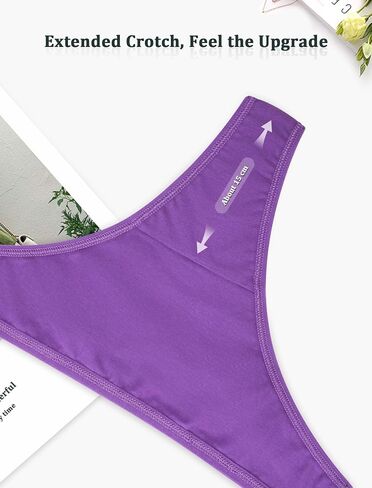 voenxe Women Cotton Thongs Underwear,Breathable Soft Panties,Ladies Workout Undies Comfortable,Athletic Tangas Stretch 5 Pack in Saudi Arabia