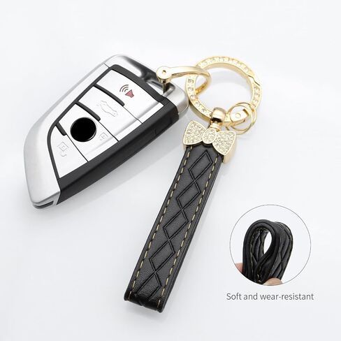 Car Keychain for Women Wristlet, Cute Leather Keychain with 360 Degree Rotatable, Anti-lost D-Ring Design in Saudi Arabia