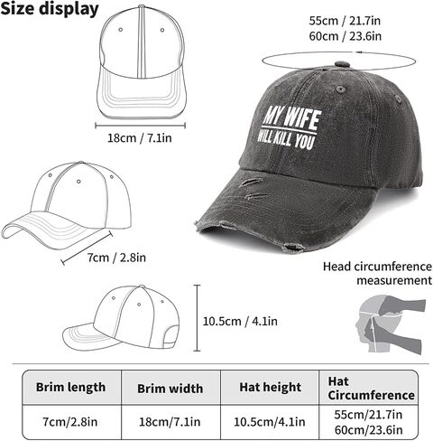 My Wife Will Kill You Funny Hat for Women Fashion Washed Distressed Baseball in Saudi Arabia