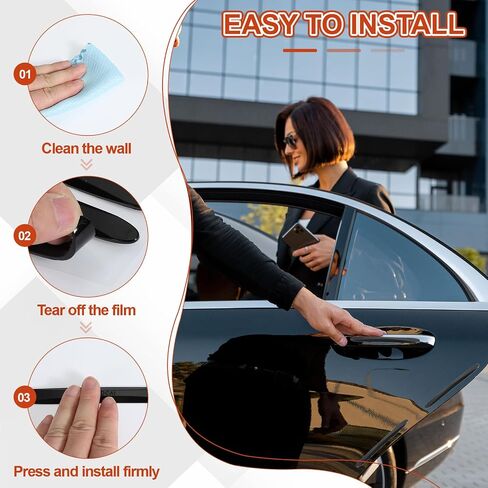 PATIKIL Bumper Guard Strip, 12 Pcs Anti-Collision Patch Anti-Scratch Rear Bumper Protector Trim Self Adhesive Car Side Door Edge Sticker for SUV Pickup Truck, Black in Saudi Arabia