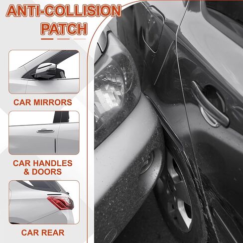 PATIKIL Bumper Guard Strip, 12 Pcs Anti-Collision Patch Anti-Scratch Rear Bumper Protector Trim Self Adhesive Car Side Door Edge Sticker for SUV Pickup Truck, Black in Saudi Arabia