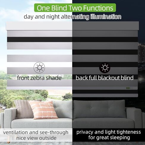 Zshine Dual Layers Dual Layers Manual Safe Cordless Roller Snders مع Valance مناسبة للمنزل ، المكتب ، الفندق ، النادي ، المطعم (White 82010g) in Kuwait