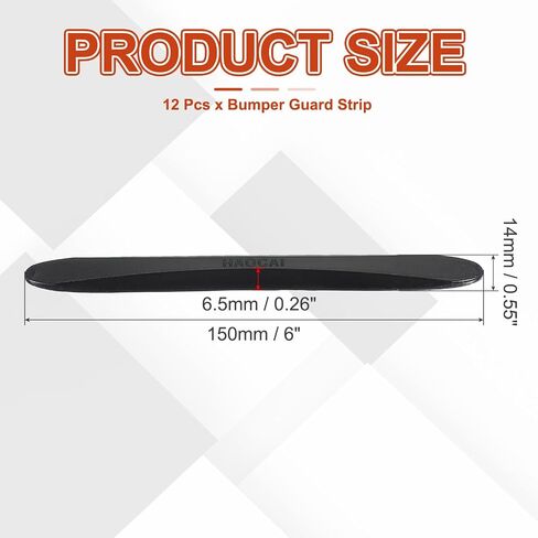 PATIKIL Bumper Guard Strip, 12 Pcs Anti-Collision Patch Anti-Scratch Rear Bumper Protector Trim Self Adhesive Car Side Door Edge Sticker for SUV Pickup Truck, Black in Saudi Arabia