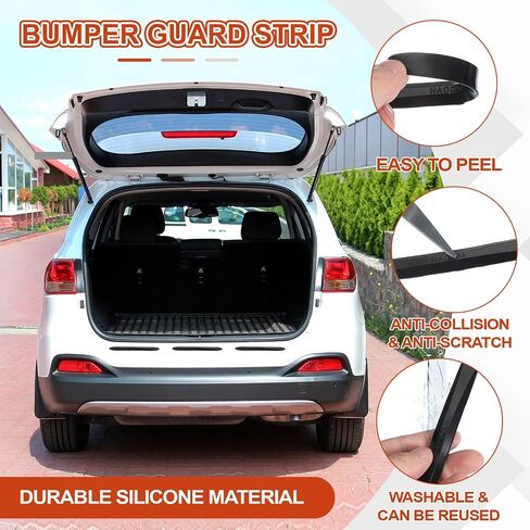 PATIKIL Bumper Guard Strip, 12 Pcs Anti-Collision Patch Anti-Scratch Rear Bumper Protector Trim Self Adhesive Car Side Door Edge Sticker for SUV Pickup Truck, Black in Saudi Arabia