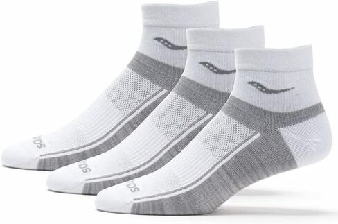 Saucony للجنسين جوارب Quarter Quarter 3 عبوات ، بيضاء ، متوسطة in Saudi Arabia