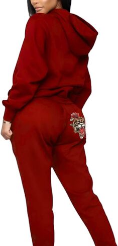Glitrandi Womens 2 Piece Outfits Sweatsuit Sets Fashion Print Hoodies With Sweatpants Oversized Tracksuit For Women in Kuwait