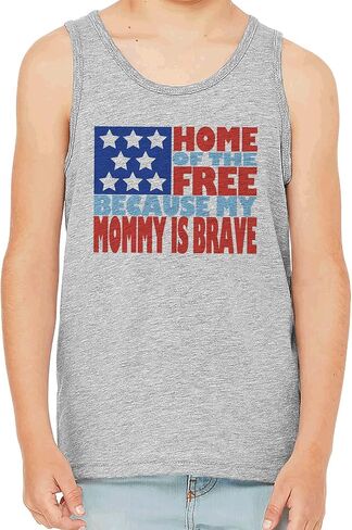 7 ate 9 Apparel Kids 4th of July Mommy is Brave Grey Tank Top in Kuwait